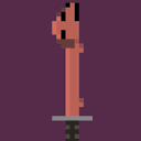 pixel wiener dog sword